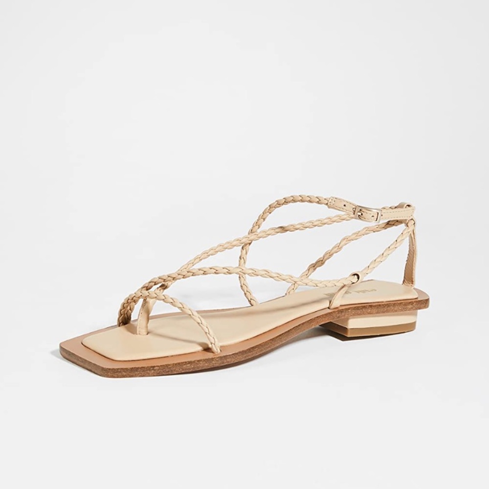 Cult Gaia Beige Braided Sandals